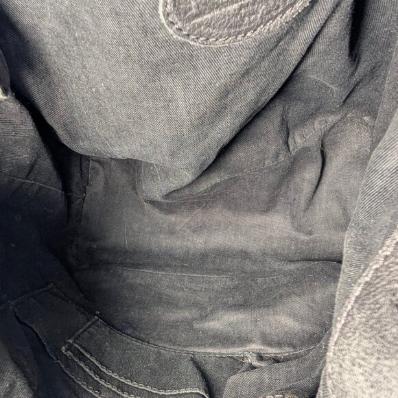 Fossil Vickery Black Leather Drawstring Bucket Shoulder Bag Boho Purse - Picture 8 of 9